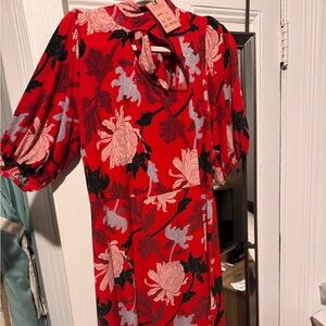 Red floral dress